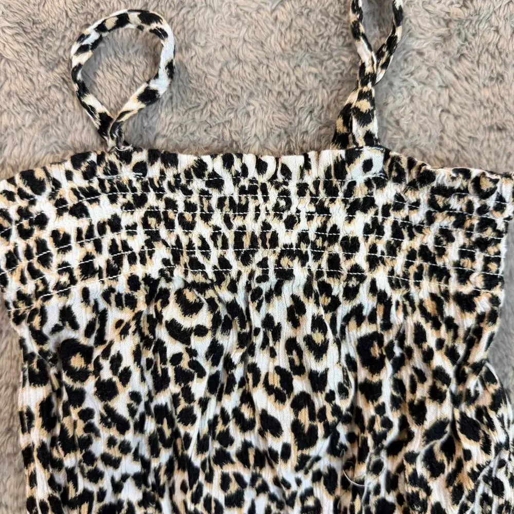 Old Navy Cheetah Smocked Romper Animal Print Leopard 18-24 Months Toddler Girls